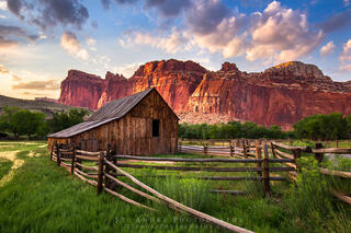 Gifford Barn, Capitol Reef at sunset