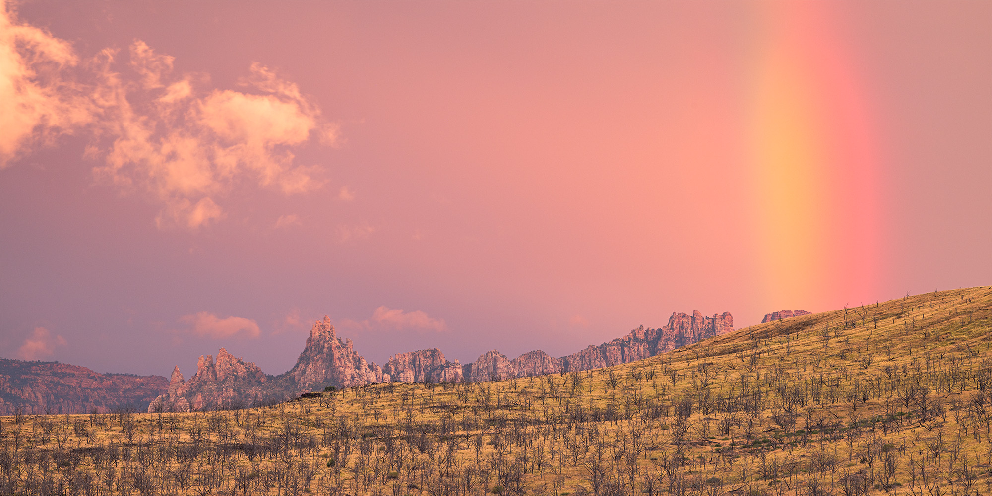 The Eagle Crag Rainbow Rainbow near the eagle crags of Zion National Park.