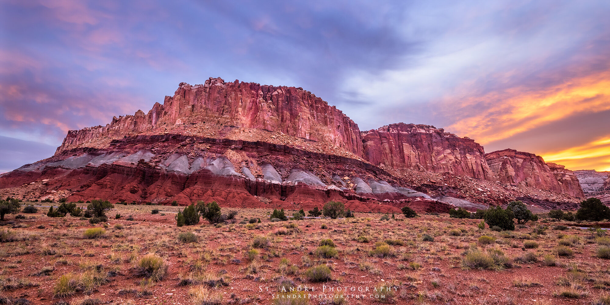 The cliffs that drain into Grand Wash in Capital Reef