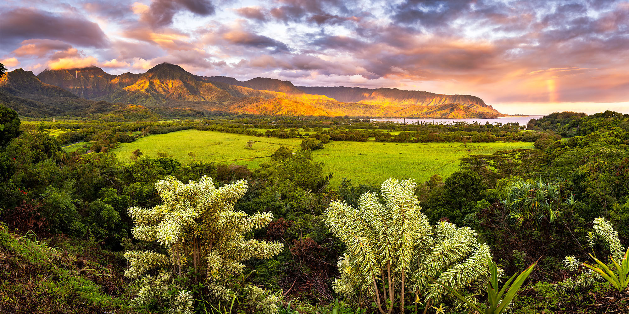 Hanalei Bay overlook in Kauai