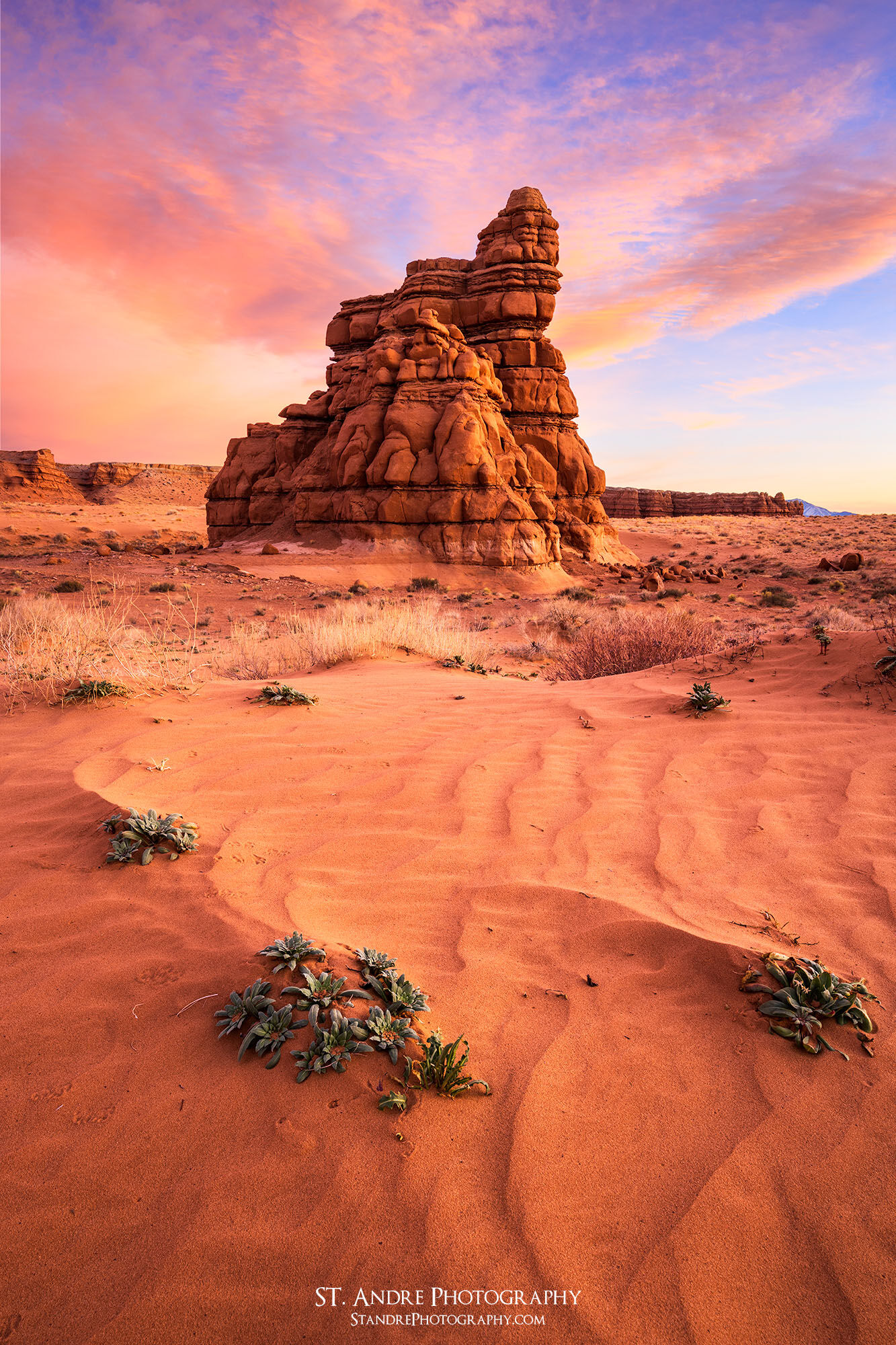 A large rock found on the side of the road near goblin valley called Kathlene's rock in southern Utah. 