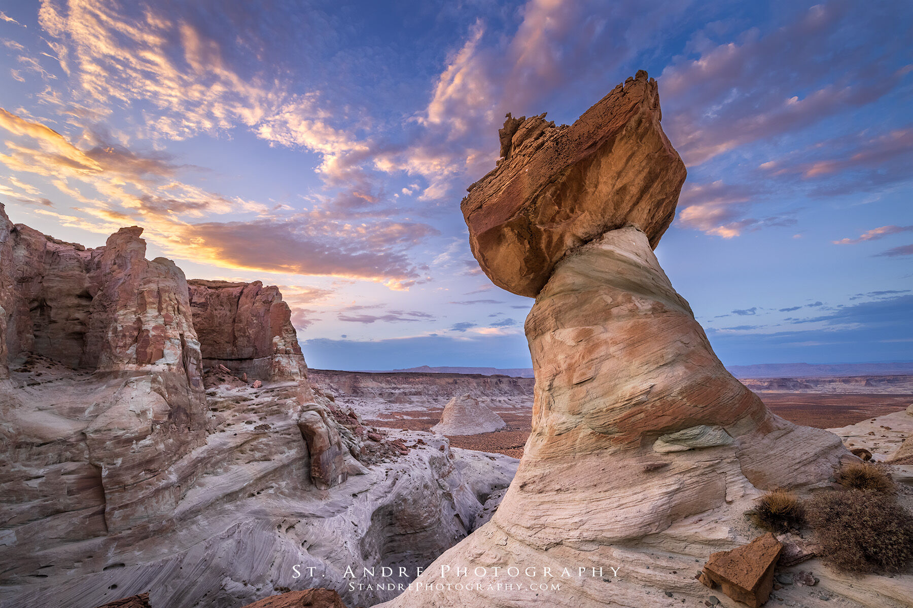 A large hoodoo located at Studhorse point in Southern Utah, right on the edge of the vermillion cliffs national monument.
