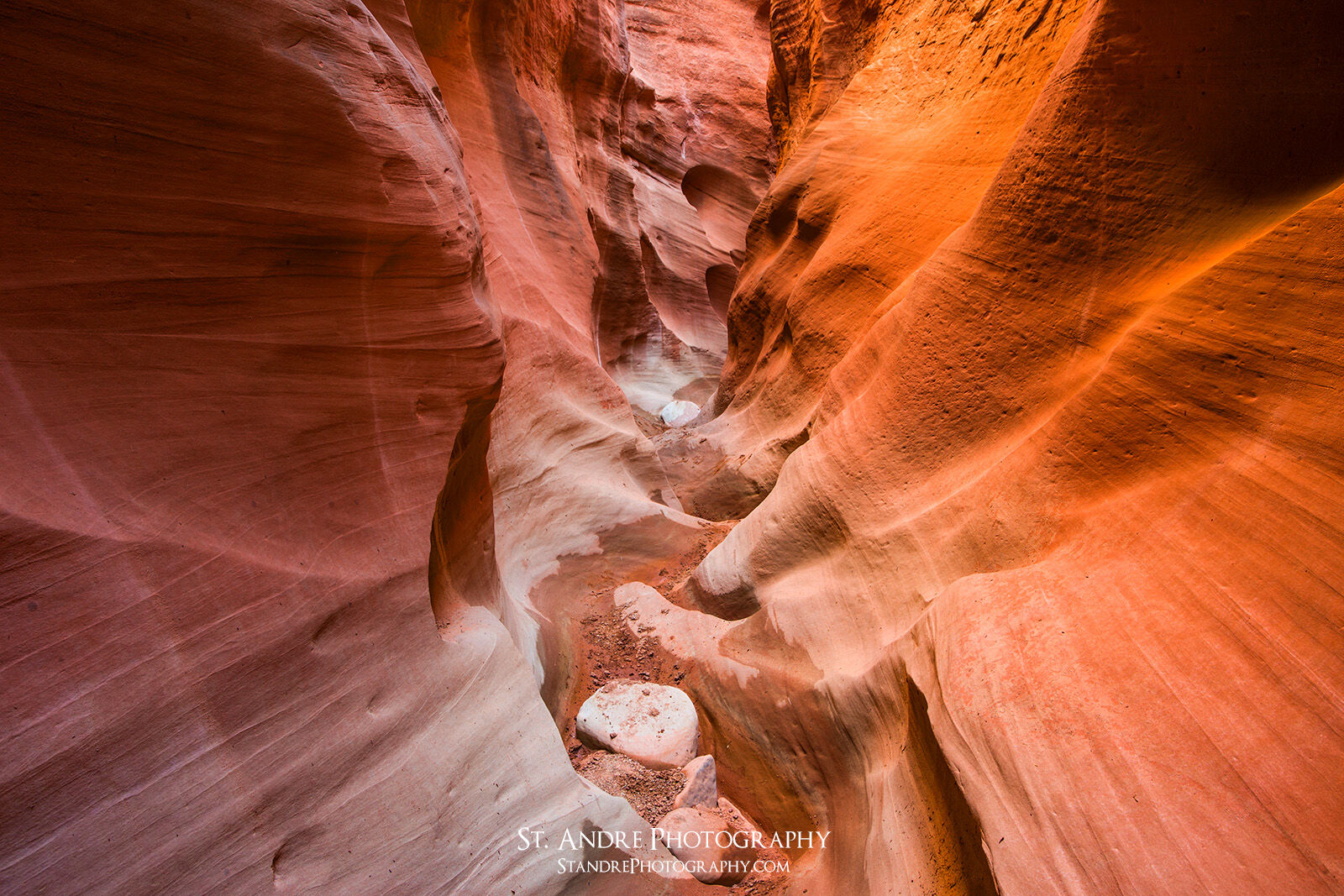 a red slot canyon called red wash in escalante, utah 