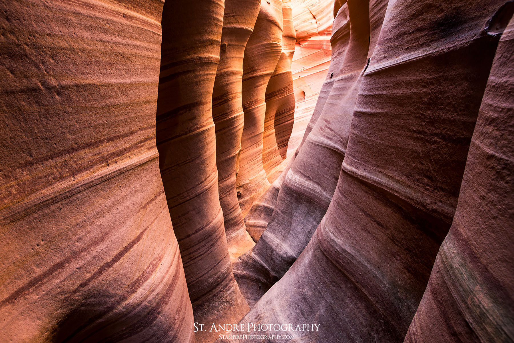 Zebra Slot canyon at mid day